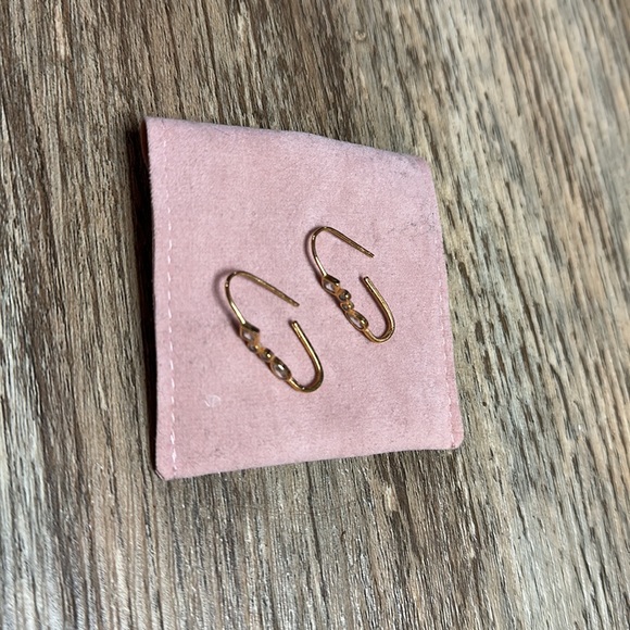 Dainty Diamond Gold Anthropologie Earrings - Picture 3 of 4